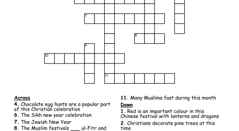 Celebrations Crossword WordMint