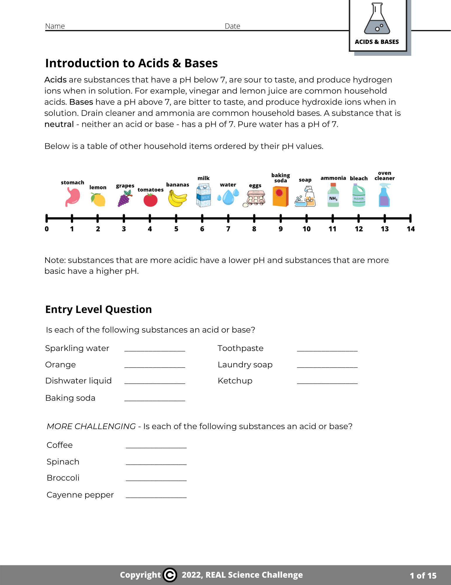 Challenge Questions Acids And Bases In Everyday Life REAL Science Challenge Challenge Questions Acids And Bases In Everyday Life REAL Science Challenge