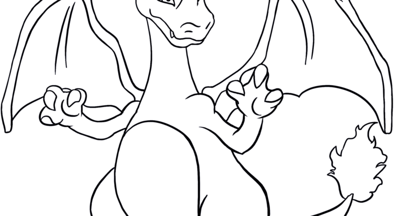 Charizard Coloring Page Easy Drawing Guides