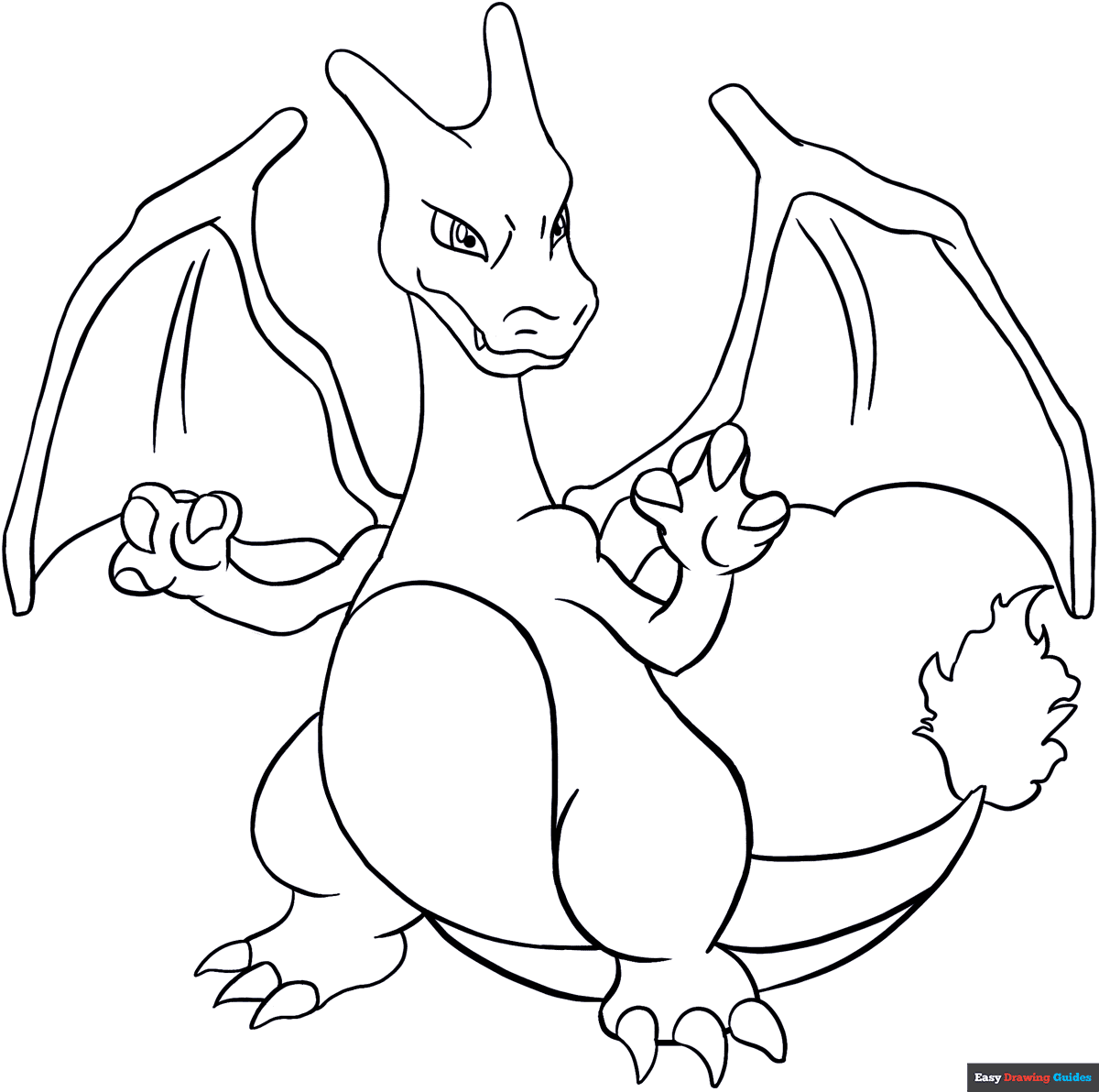 Charizard Coloring Page Easy Drawing Guides Charizard Coloring Page Easy Drawing Guides