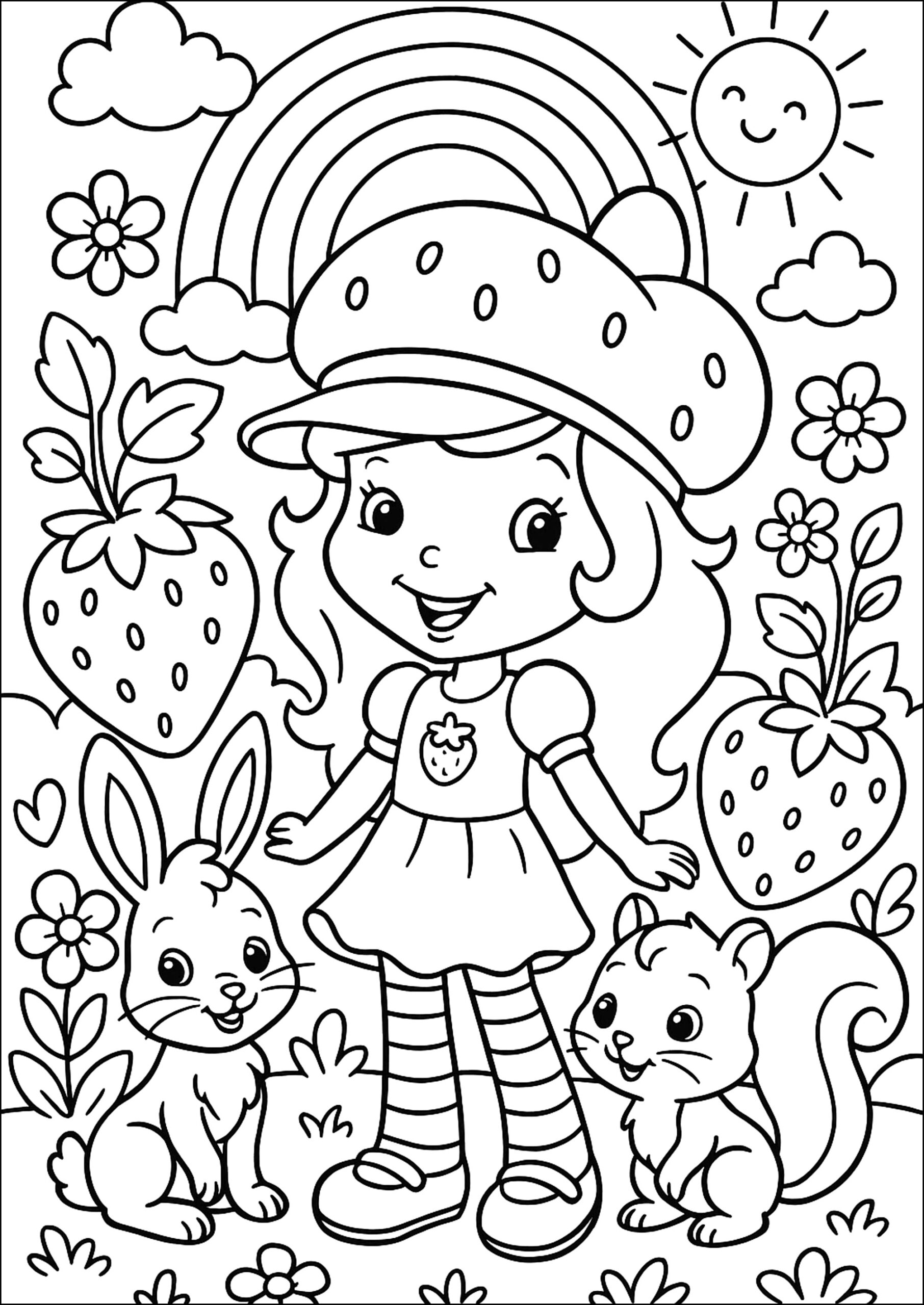 strawberry shortcake coloring book pages