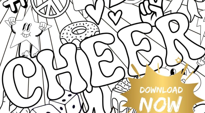 Cheer Coloring Page Etsy