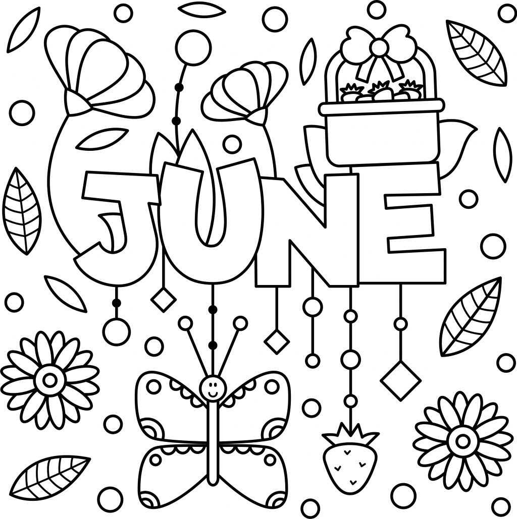 Cheery June Coloring Page Printable Thrifty Mommas Tips