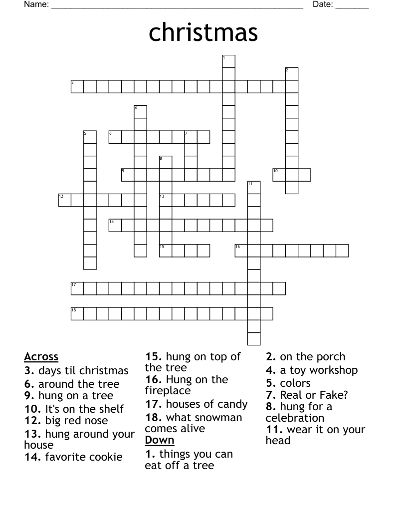 Christmas Crossword WordMint