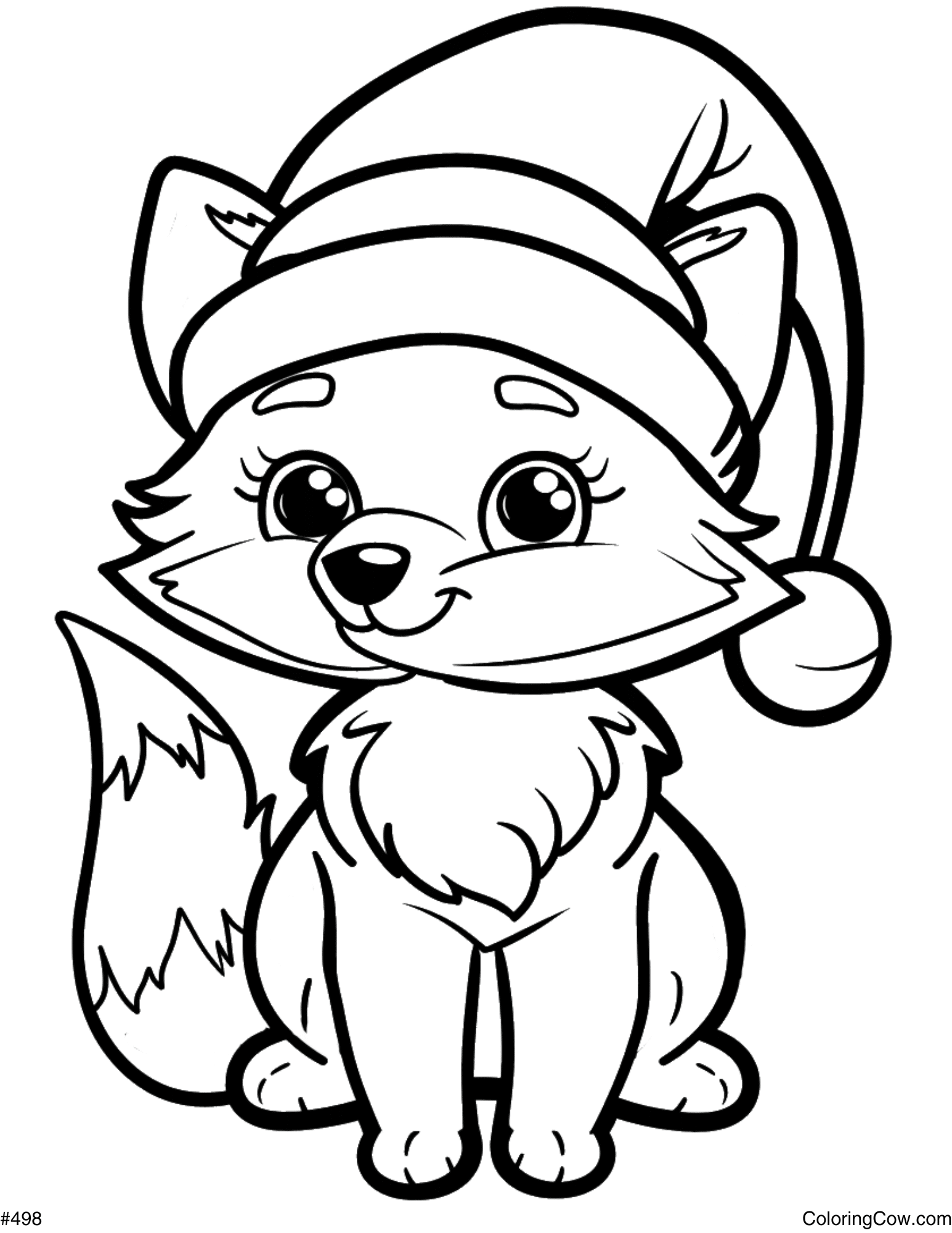 Christmas Fox Coloring Page Christmas Fox Coloring Page