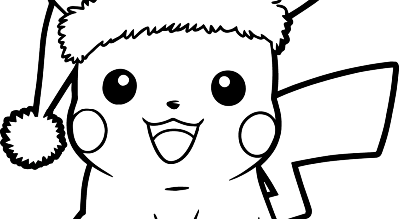 Christmas Pikachu Coloring Page Easy Drawing Guides