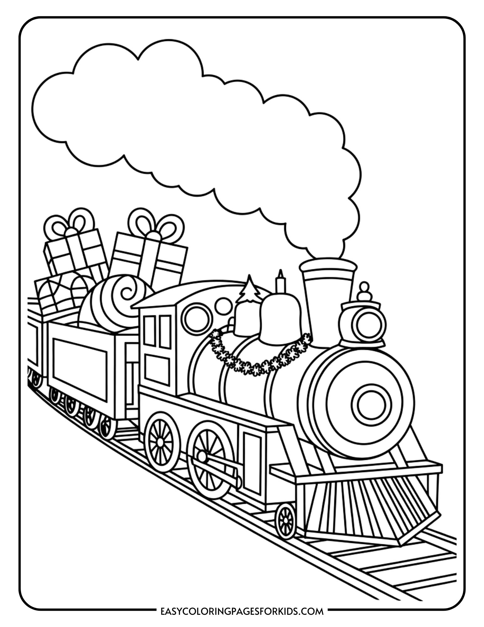 Christmas Train Coloring Pages 8 Pages To Color Easy Coloring Pages For Kids Christmas Train Coloring Pages 8 Pages To Color Easy Coloring Pages For Kids