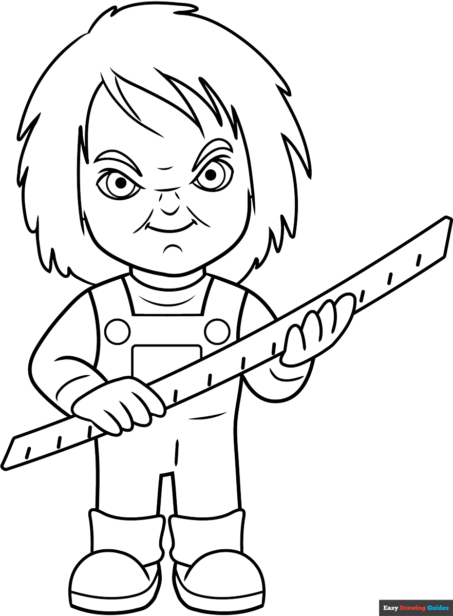 Chucky Coloring Page Easy Drawing Guides