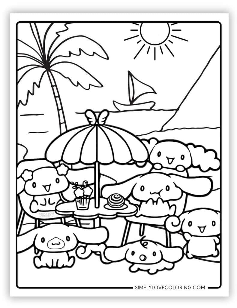 cinnamoroll coloring page cinnamoroll coloring page