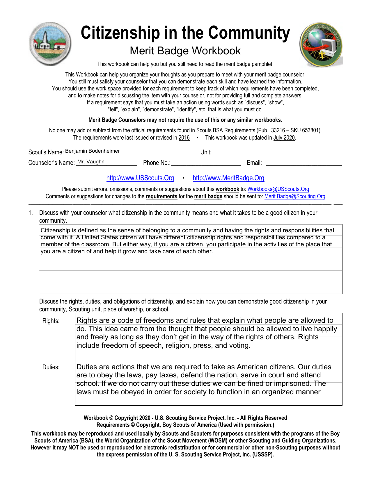 citizenship in society merit badge worksheet