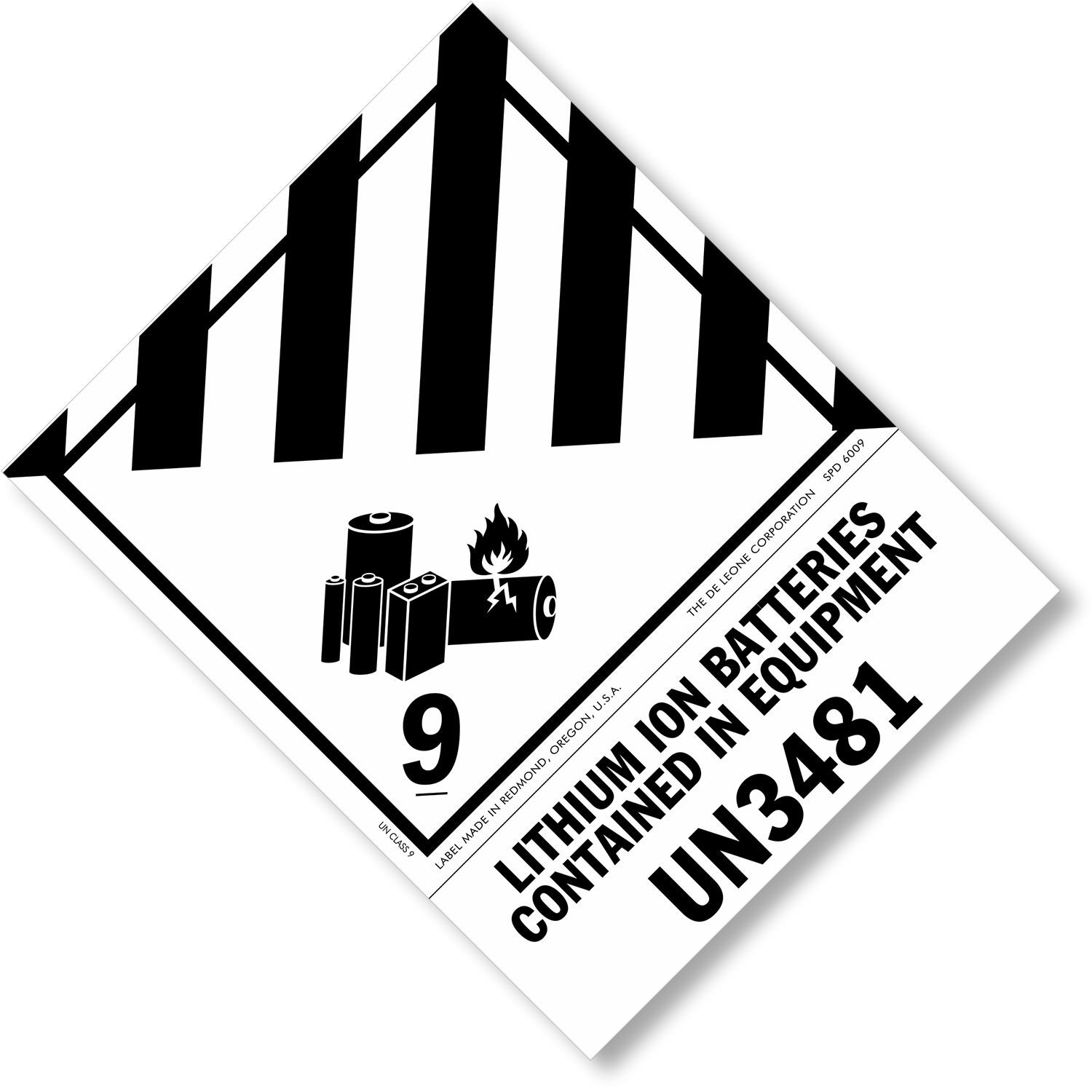 Class 9 Lithium Battery UN3481 Labels SKU LB 4014 D Class 9 Lithium Battery UN3481 Labels SKU LB 4014 D