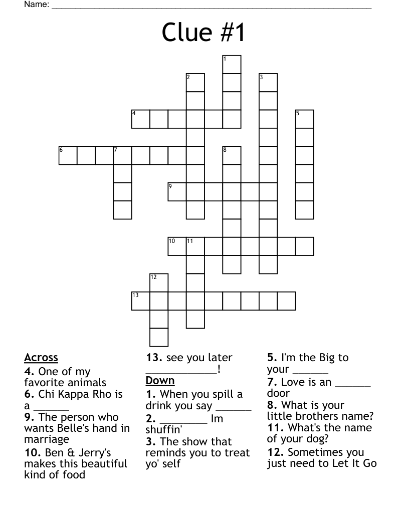 Clue 1 Crossword WordMint Clue 1 Crossword WordMint