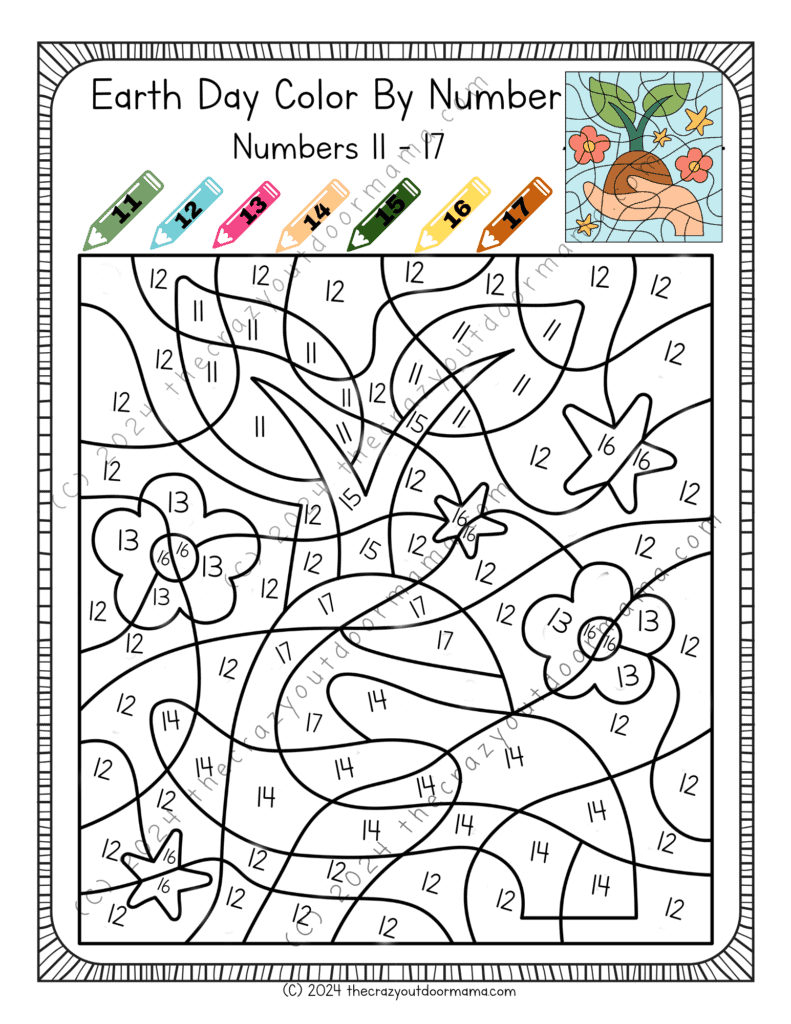 printable number coloring