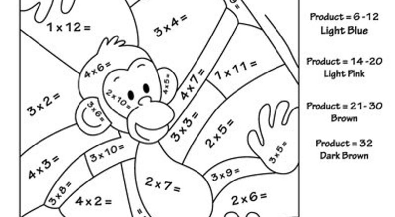 Color By Number Multiplication Worksheets PDF Etsy