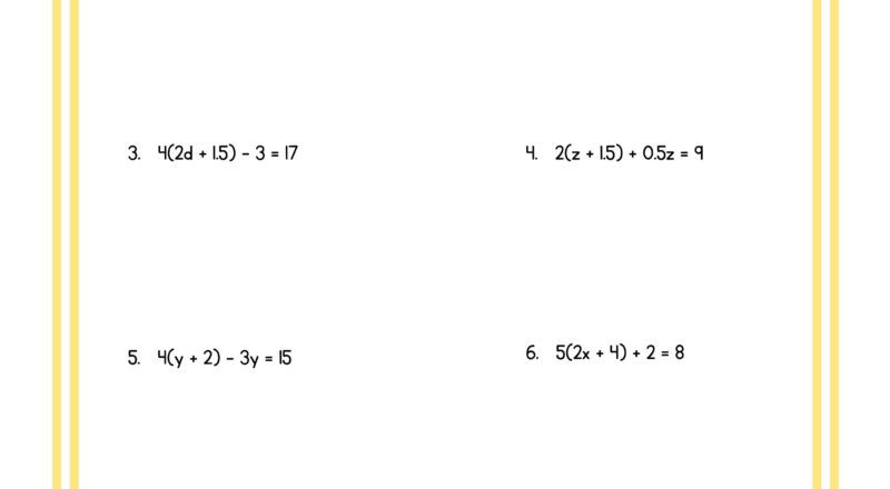Colorful Solving Multi step Equations Tiered Worksheets Etsy