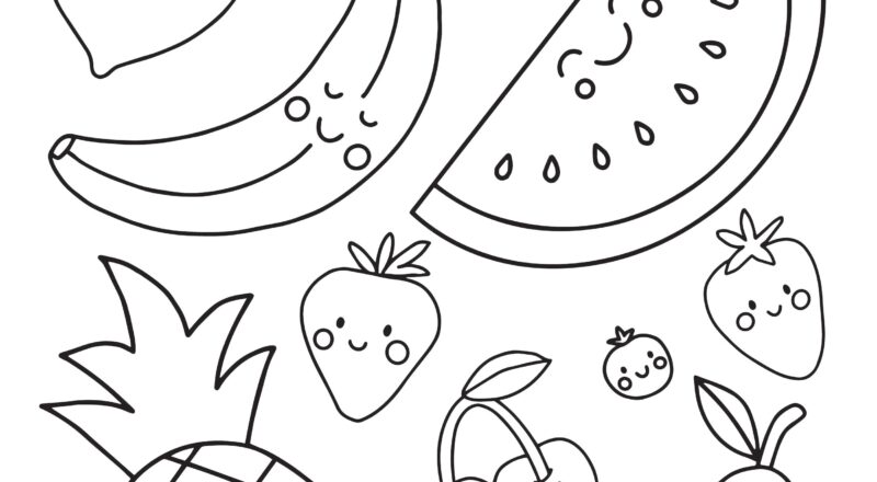 Coloring For Kids Happy Fruits Printables Free Coloring Pages Learning Worksheets HP Official Site