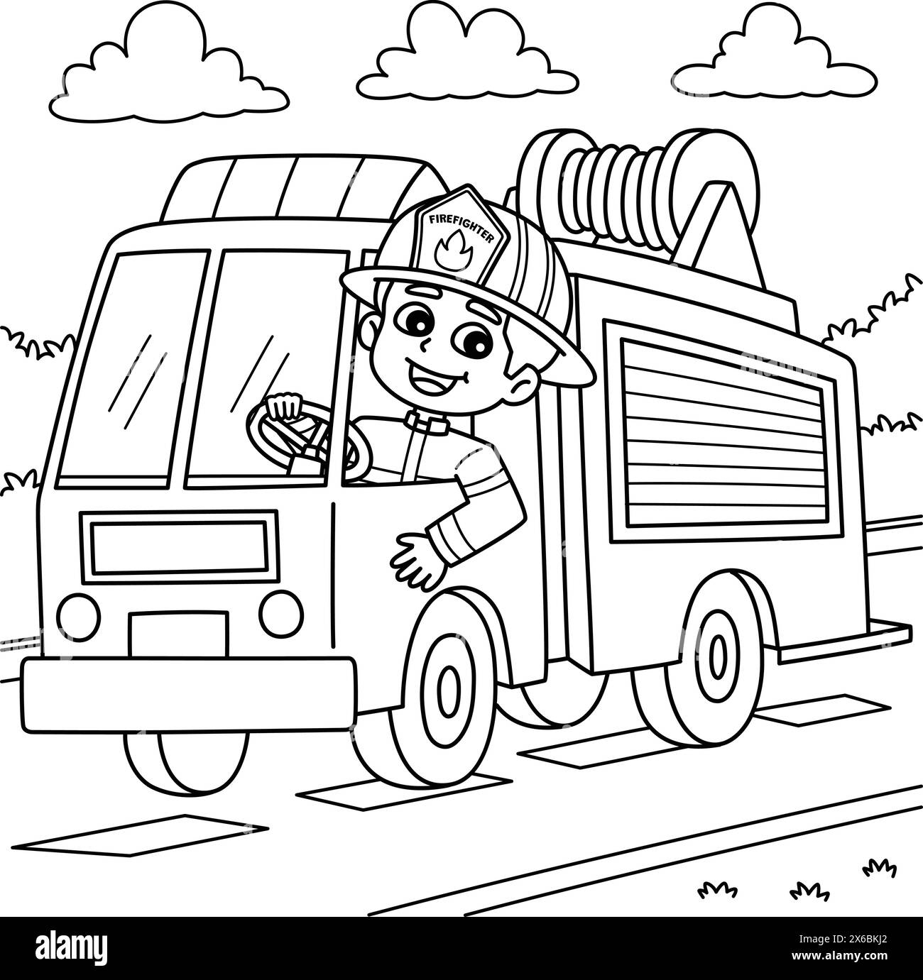 fire truck coloring page