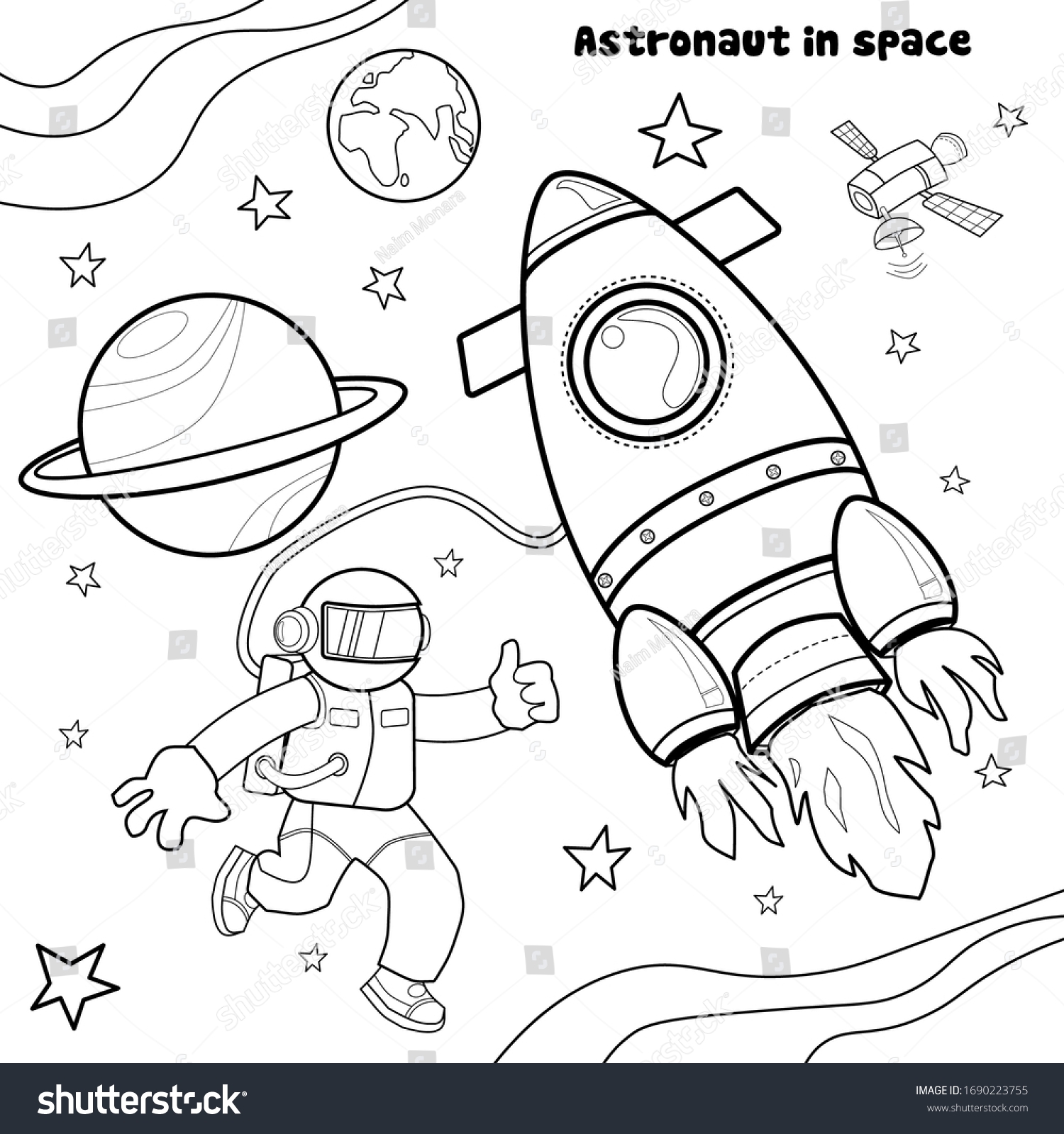 Coloring Pages Kids Astronaut Space Black Stock Vector Royalty Free 1690223755 Shutterstock Coloring Pages Kids Astronaut Space Black Stock Vector Royalty Free 1690223755 Shutterstock
