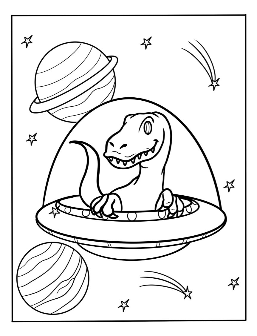 spaceship coloring page