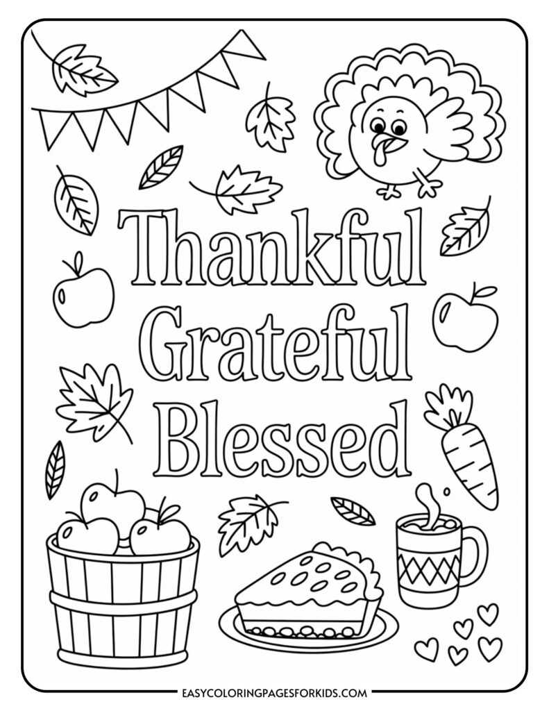 Coloring Pages Thanksgiving Printable 10 PDF Pages Easy Coloring Pages For Kids