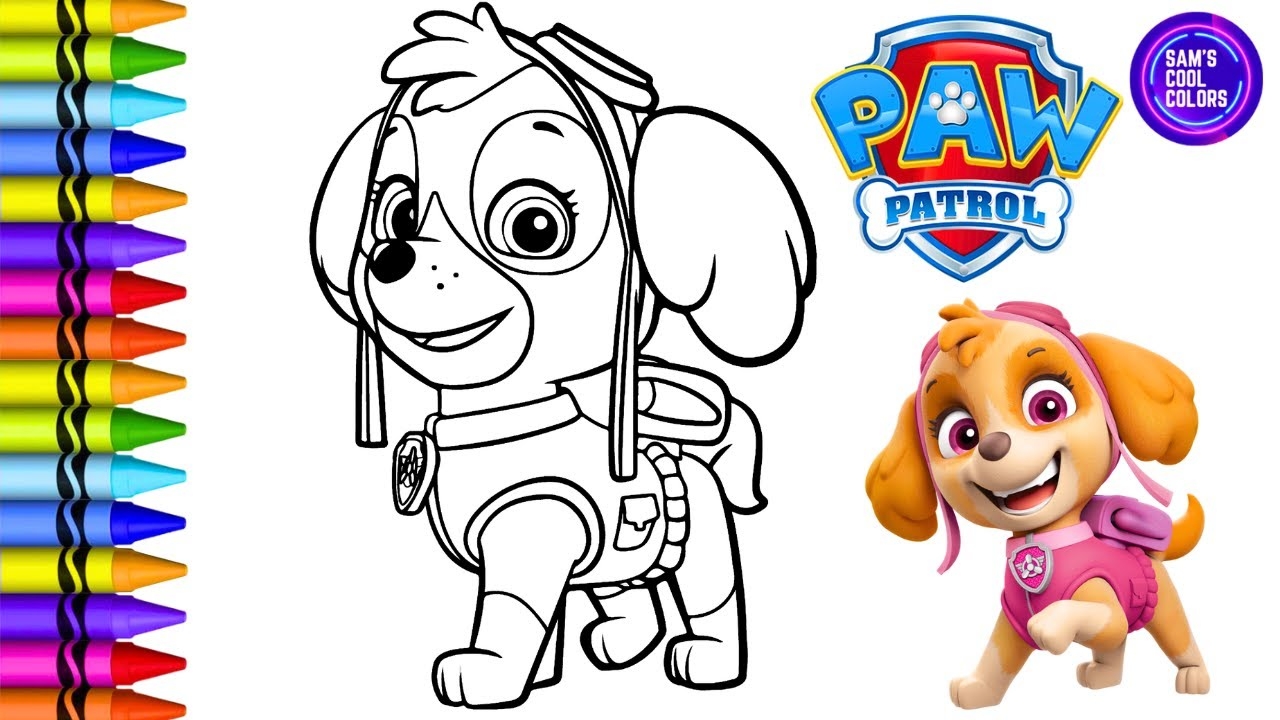 skye paw patrol coloring page