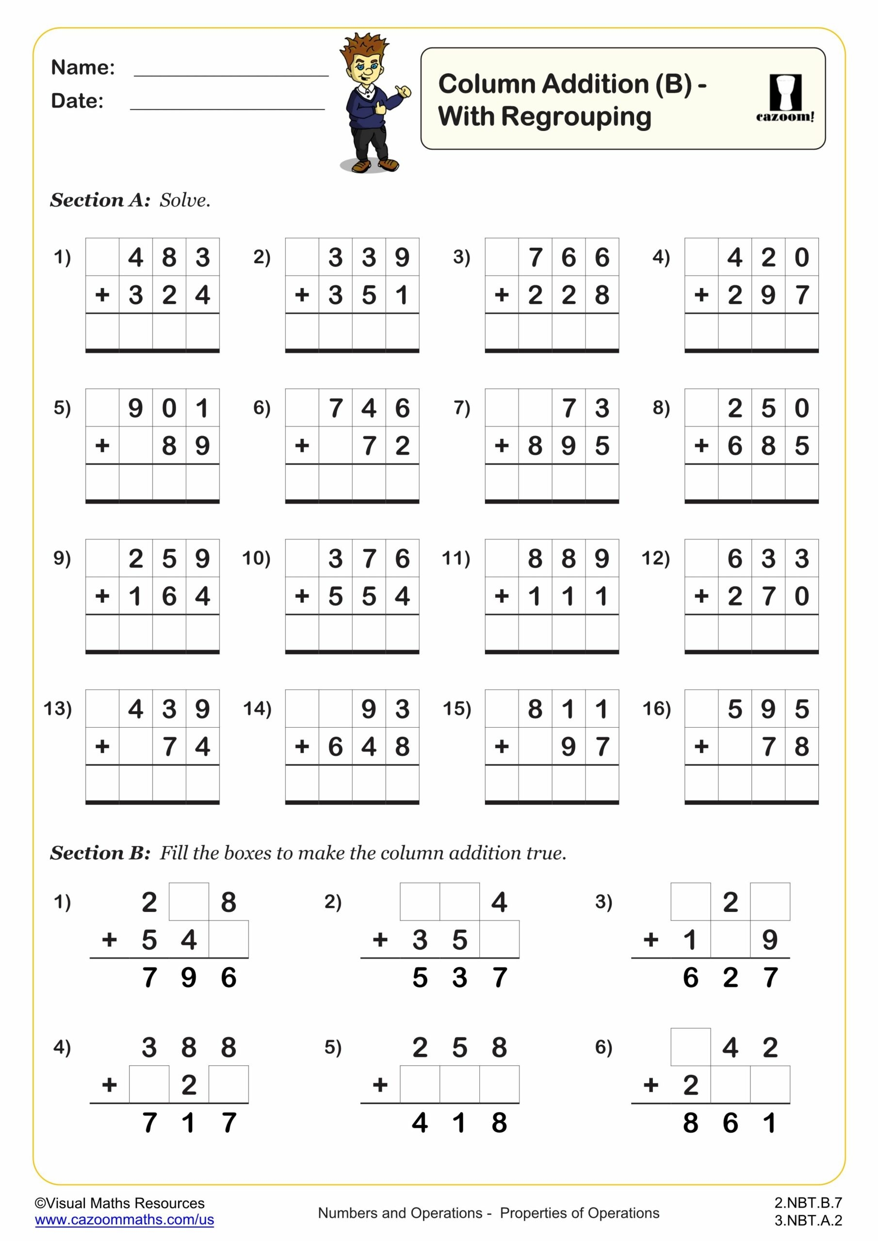 addition worksheets for grade 3