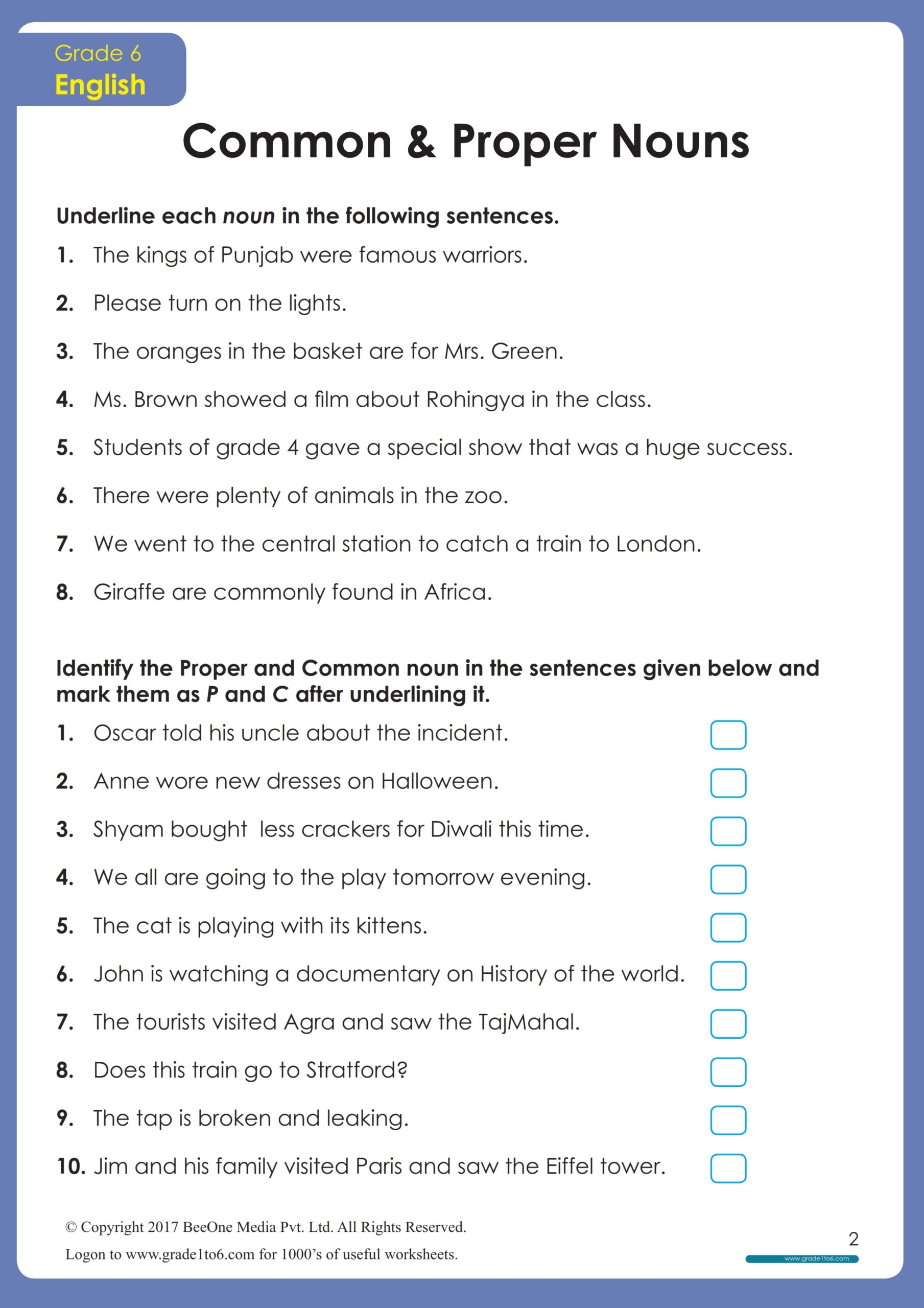 common nouns worksheet common nouns worksheet