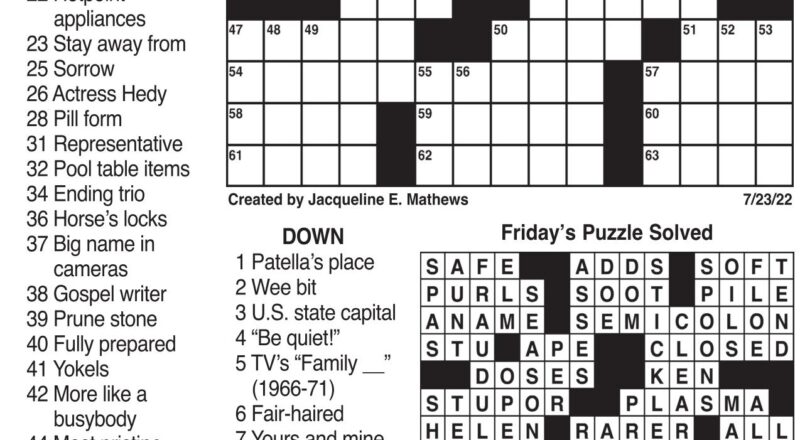 Commuter Daily Crossword Puzzles The Mercury News