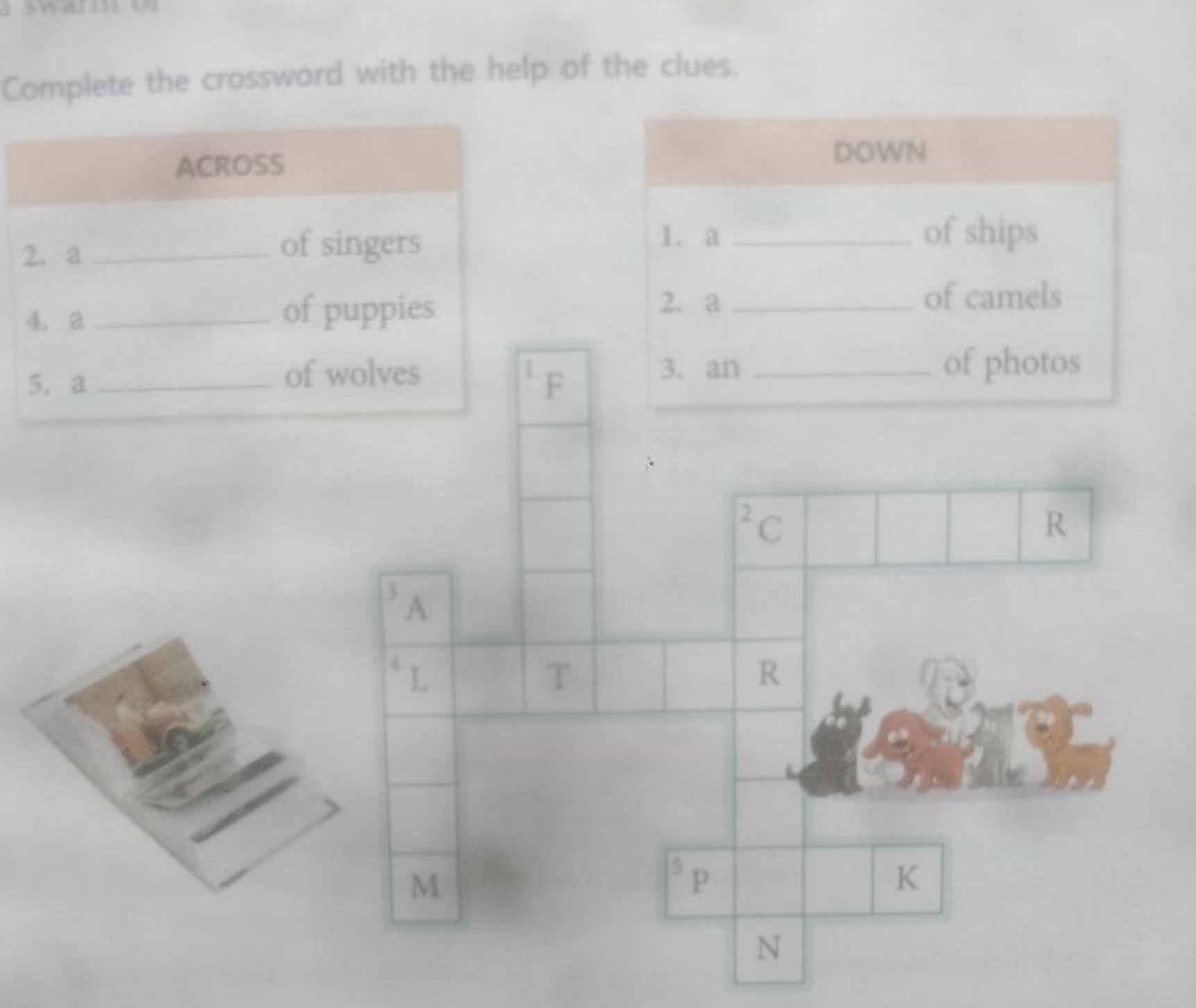 Complete The Crossword With The Help Of The Clues ACROSS A Of Singer Complete The Crossword With The Help Of The Clues ACROSS A Of Singer