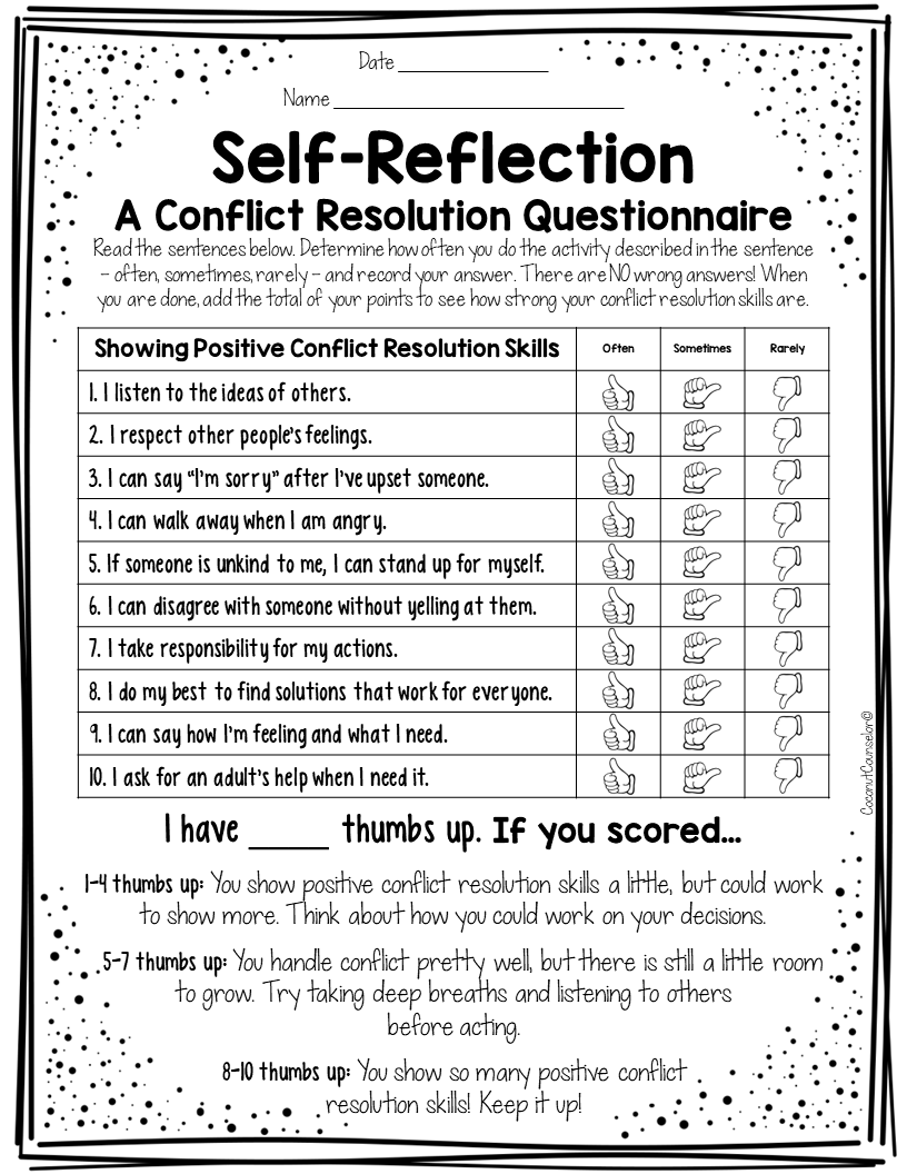 Conflict Resolution Worksheets Made By Teachers Conflict Resolution Worksheets Made By Teachers