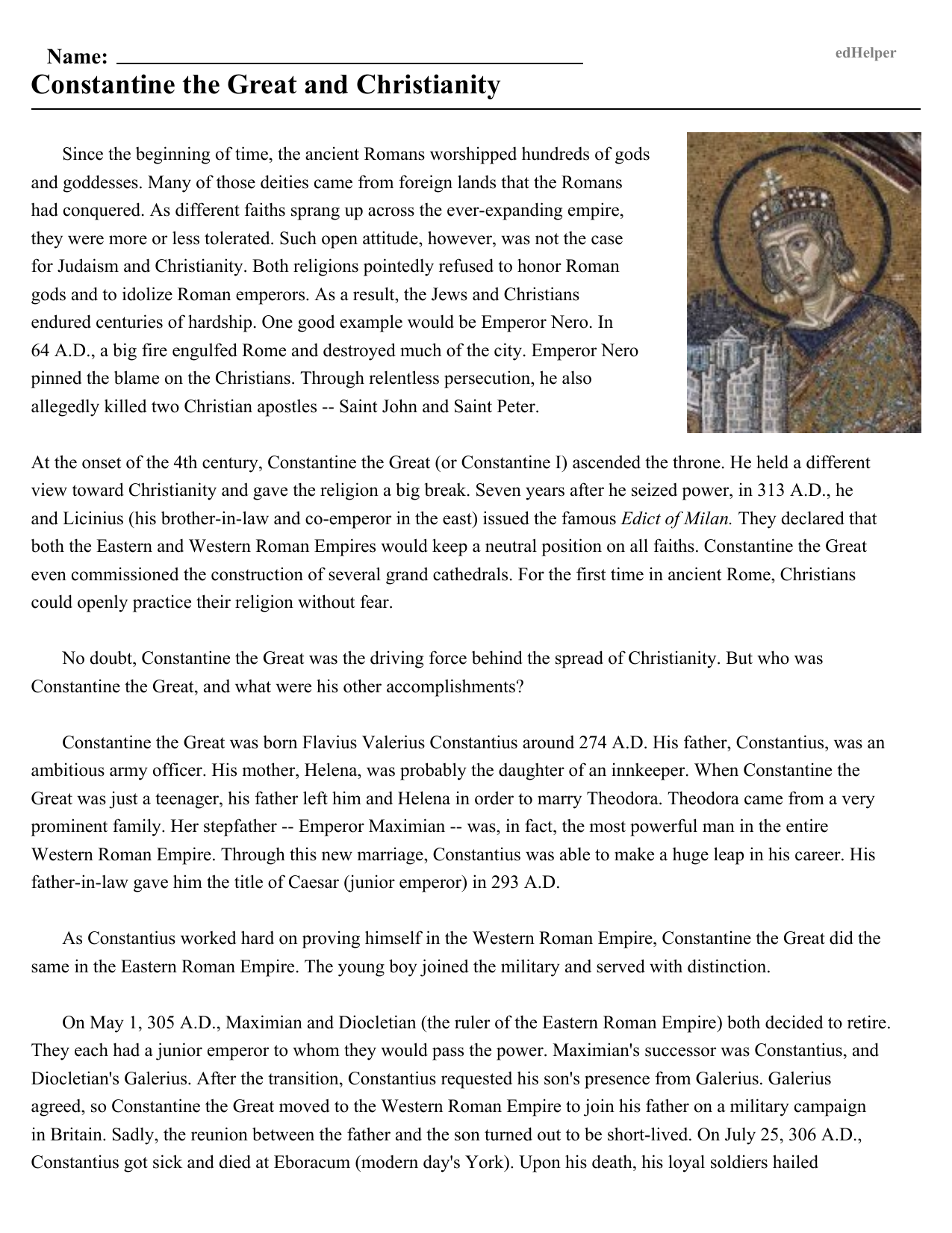 Constantine The Great Christianity History Article
