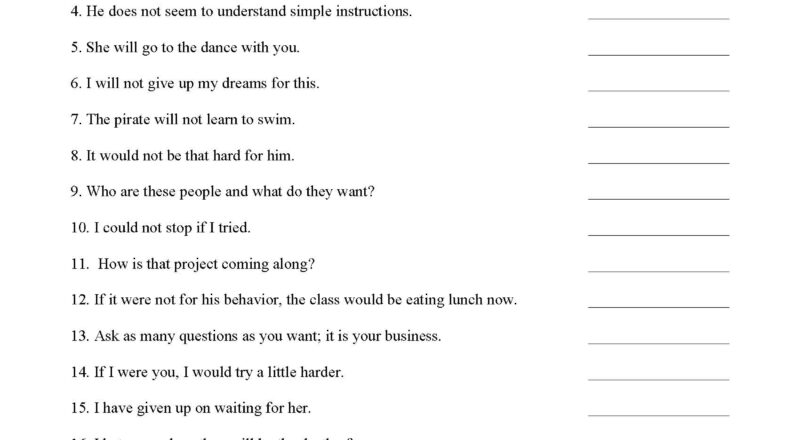 Contractions Worksheet 5 Grammar Activity