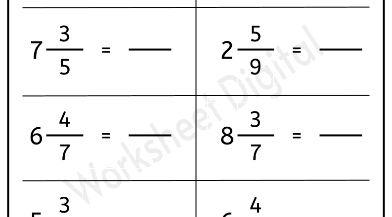 Converting Mixed Numbers To Improper Fractions Worksheets Worksheet Digital 1 Teacher Made Resources