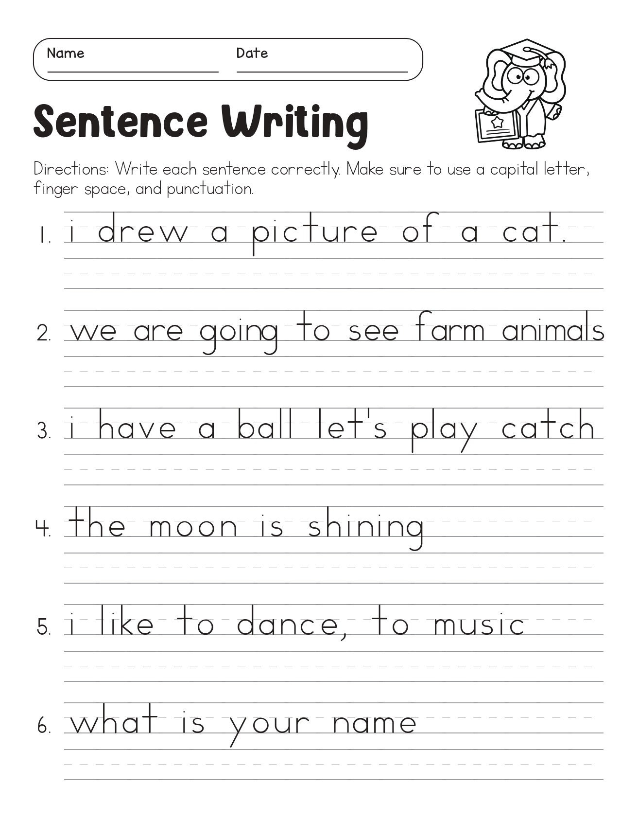 Correct The Sentences Worksheets 10 Page Printable For 1st And 2nd Grade ELA Students ELA Worksheets Sentence Writing ELA Teacher Print Etsy
