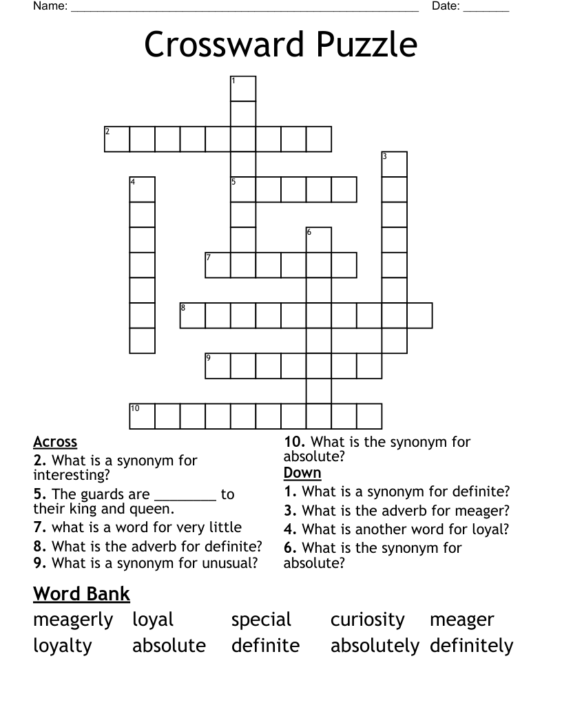 Crossward Puzzle Crossword WordMint Crossward Puzzle Crossword WordMint