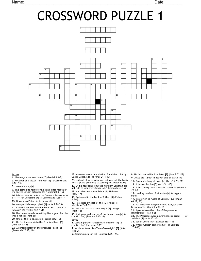 CROSSWORD PUZZLE 1 WordMint CROSSWORD PUZZLE 1 WordMint