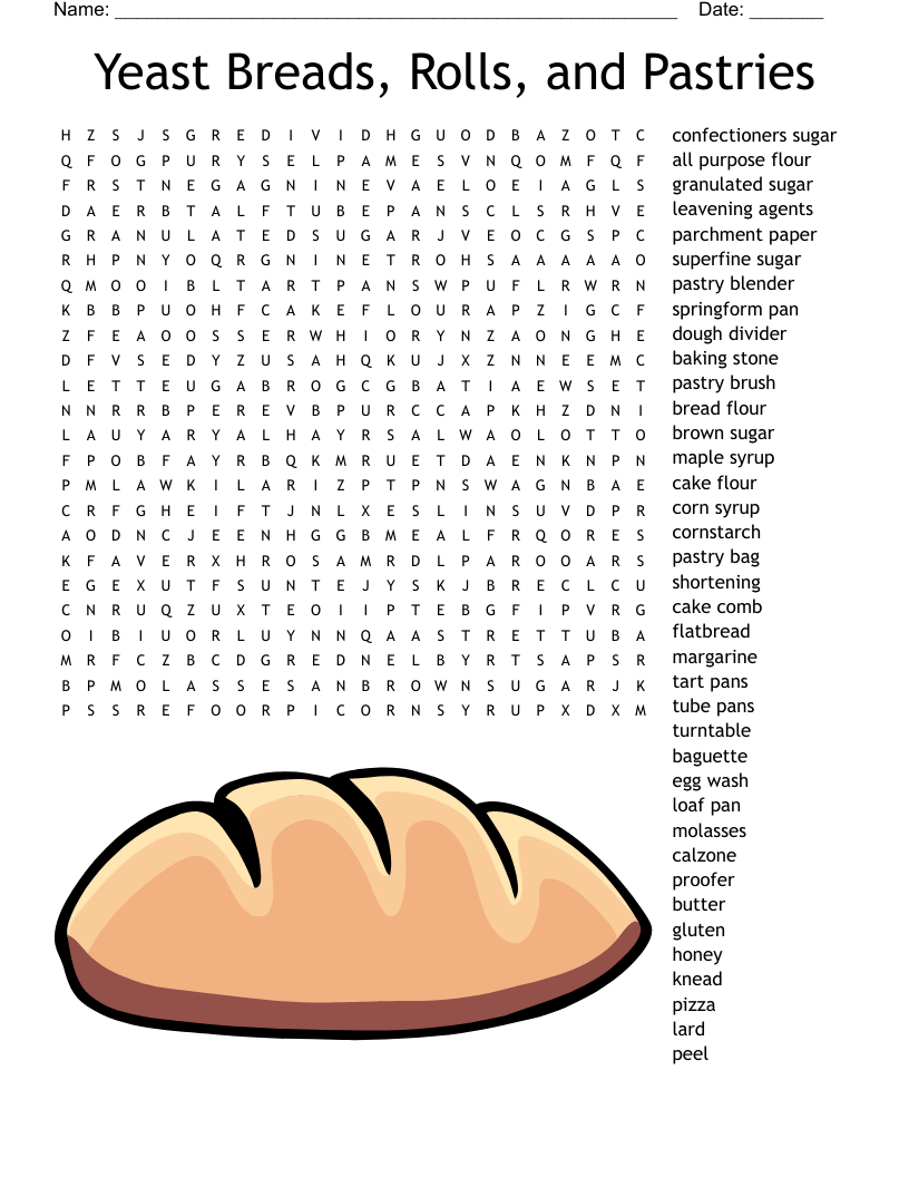 CROSSWORD PUZZLE BREAD PASTRY WordMint CROSSWORD PUZZLE BREAD PASTRY WordMint