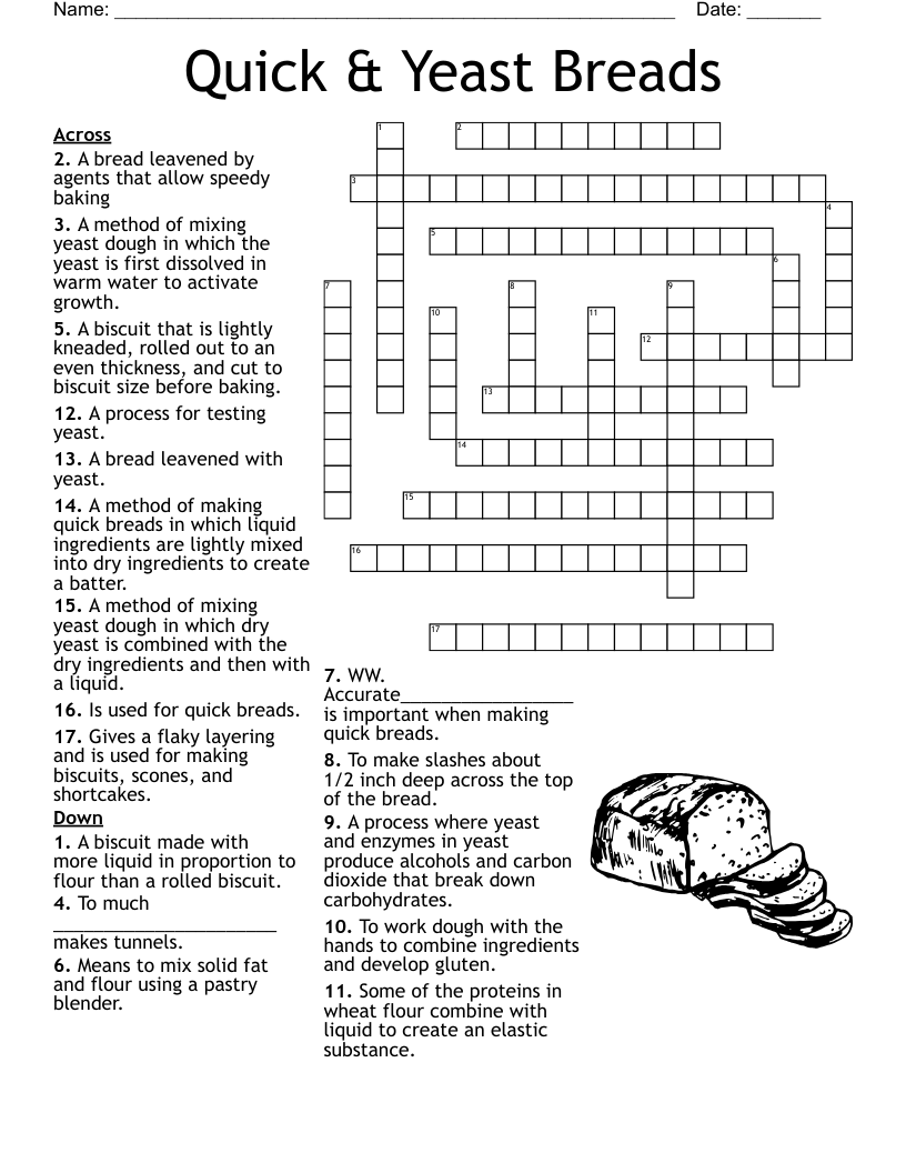 CROSSWORD PUZZLE BREAD PASTRY WordMint CROSSWORD PUZZLE BREAD PASTRY WordMint