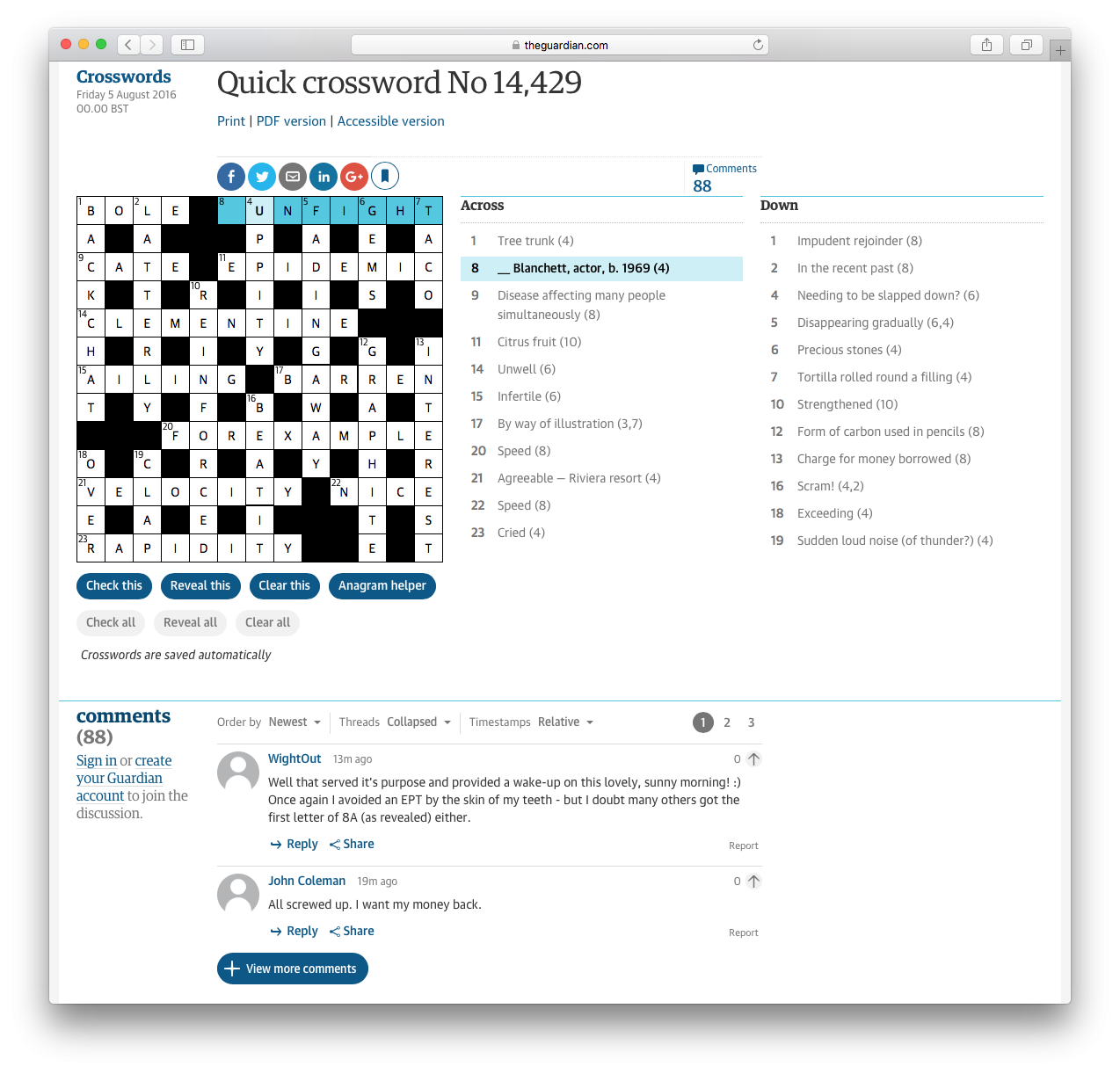 impudent crossword clue