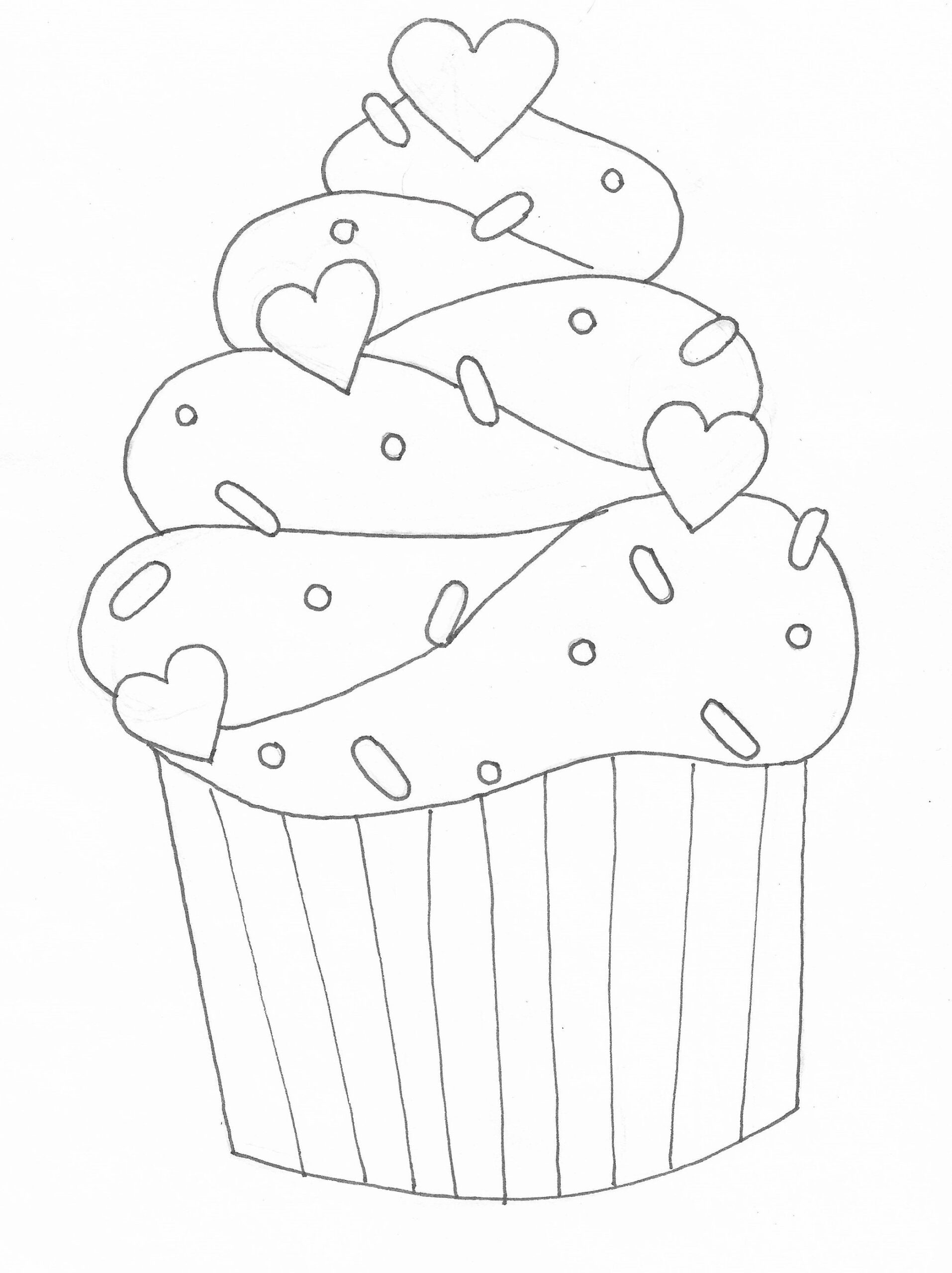 Cupcake Coloring Page Etsy