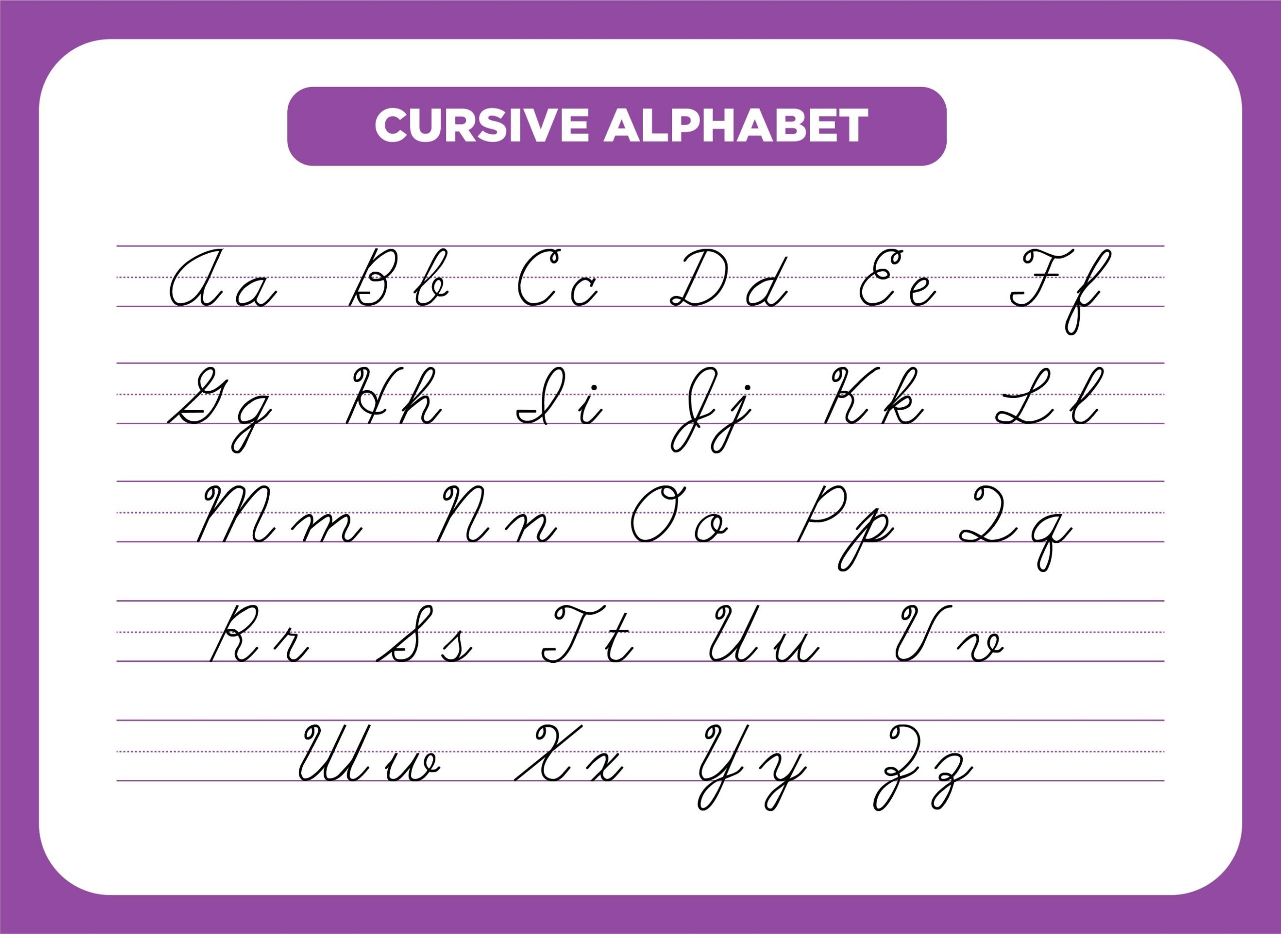 printable cursive alphabet chart printable cursive alphabet chart
