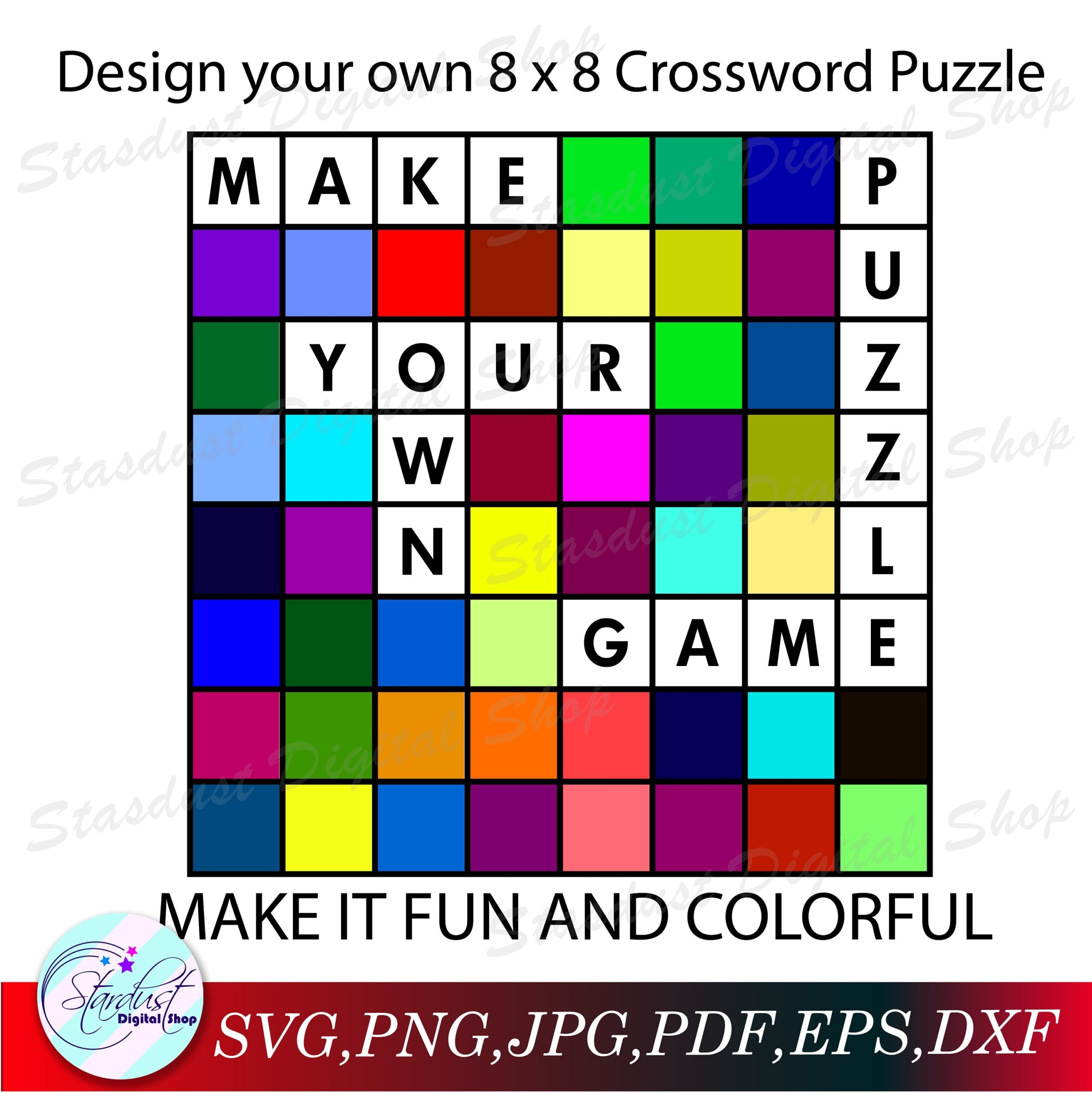 Customizable Crossword 8x8 SVG Etsy Customizable Crossword 8x8 SVG Etsy