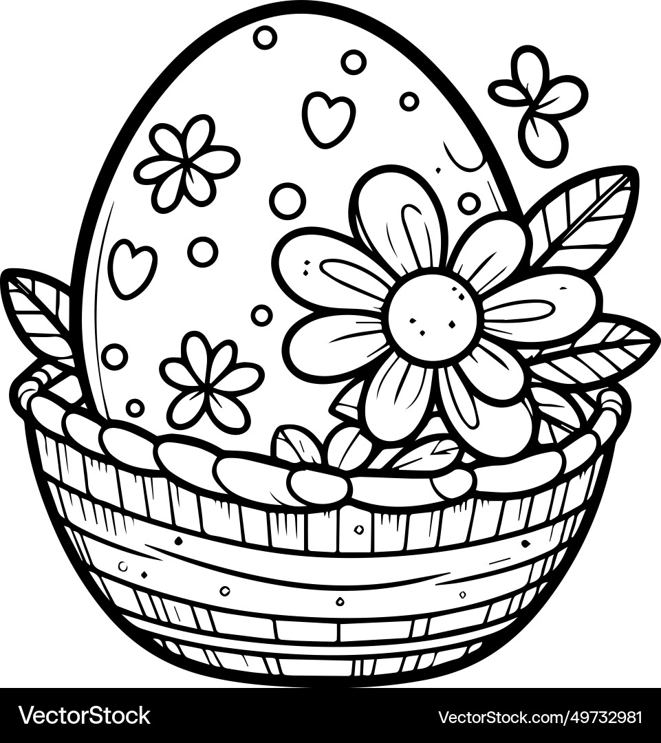 Cut out Blank Easter Egg Coloring Pages For Kids Royalty Free Vector VectorStock