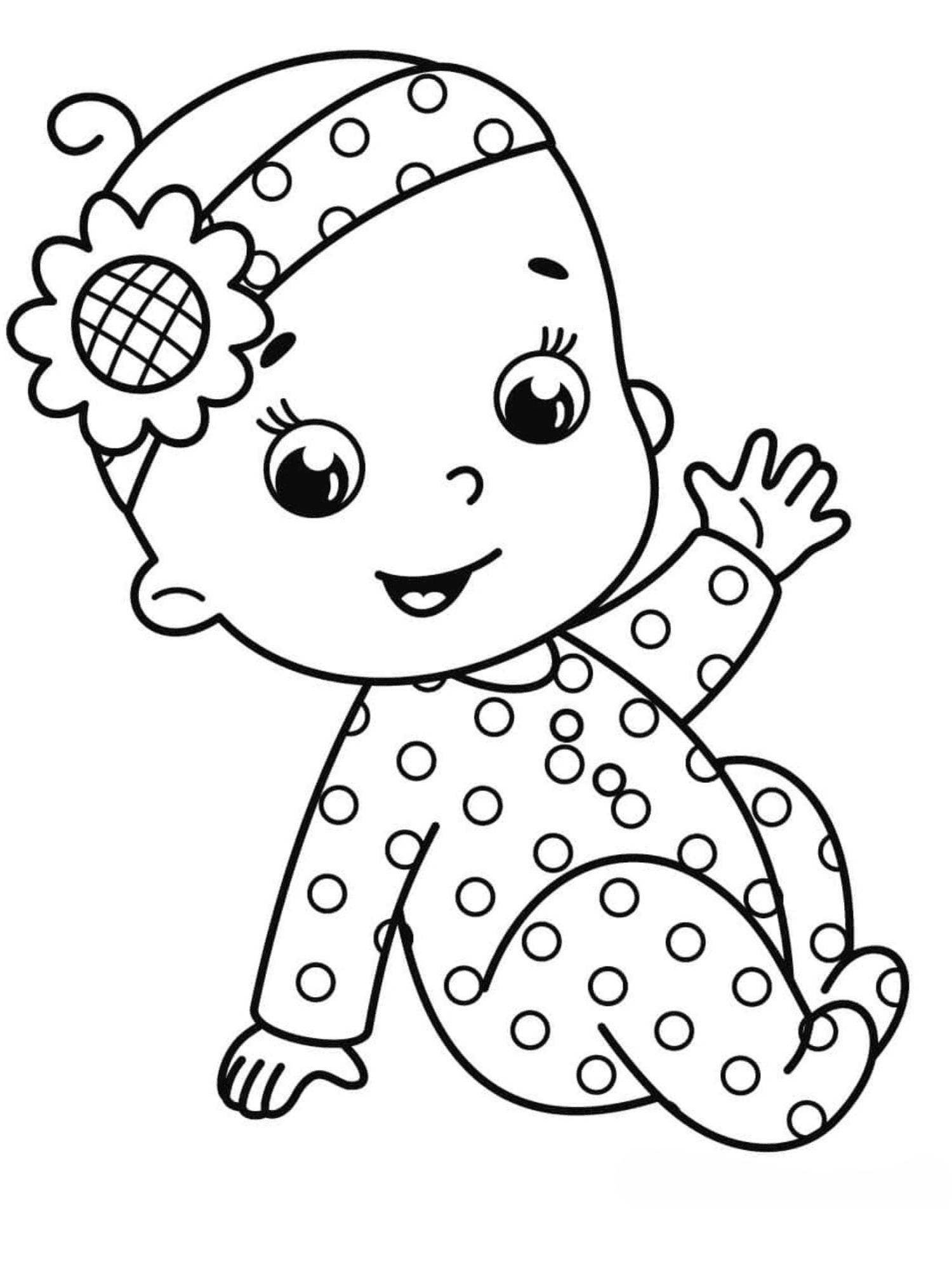 Cute Baby Coloring Pages Prek 1st Grade simple Easy Coloring Pages twins triplets Coloring Etsy