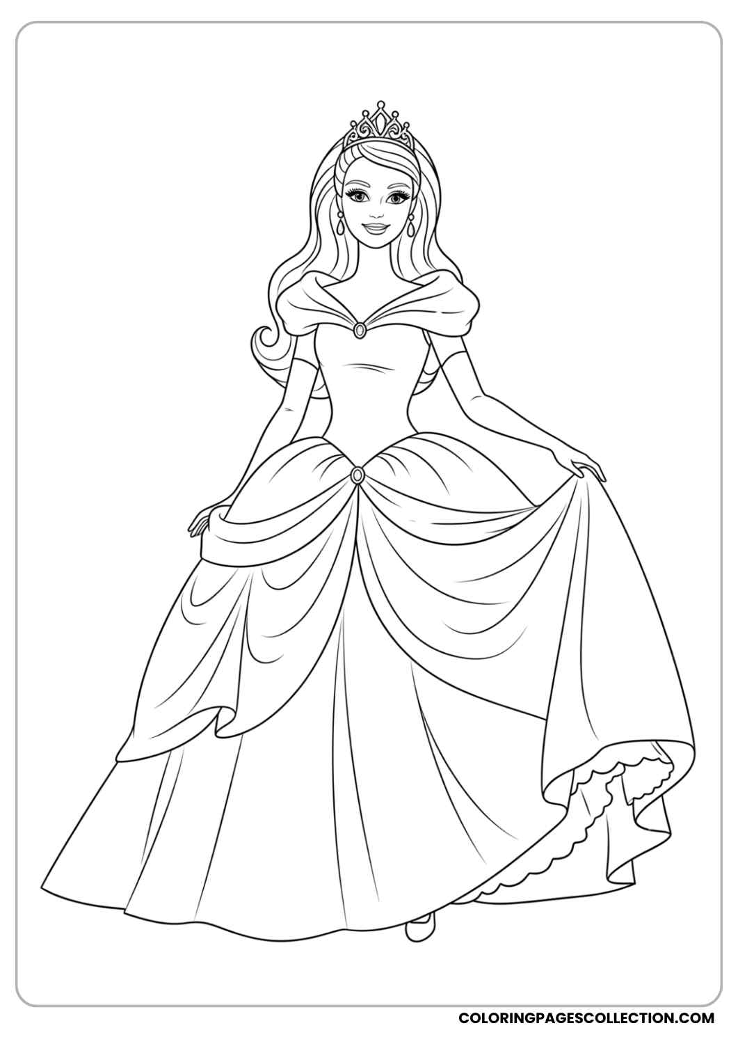 Cute Barbie Coloring Pages Free Easy Printable PDF 