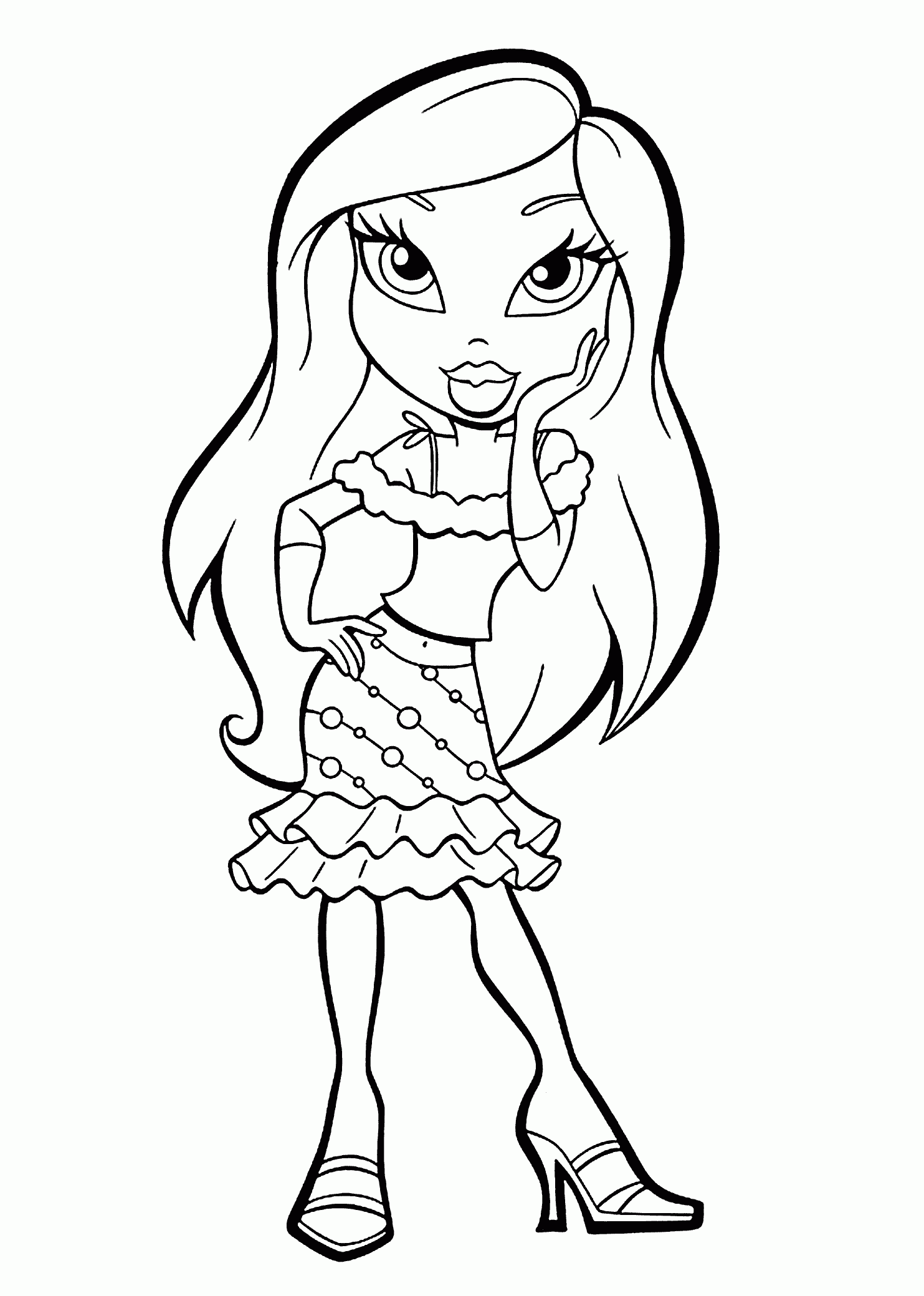 Cute Bratz Coloring Pages Pdf To Print Coloringfolder