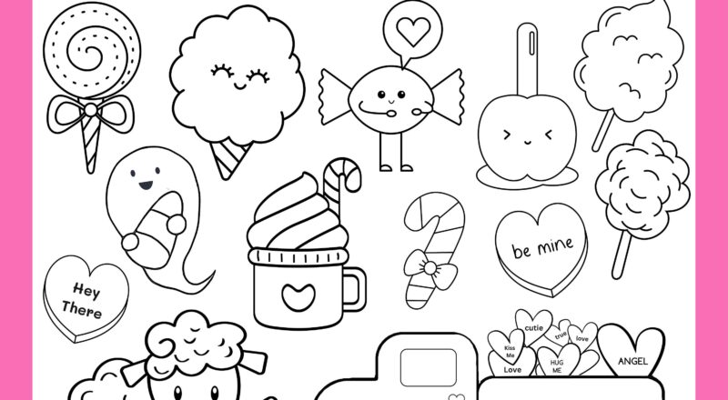 Cute Candy Coloring Pages Colouring Sheets 18 Printable Color Pages Sweets Coloring Pages For Girls And Boys Instant Download Etsy
