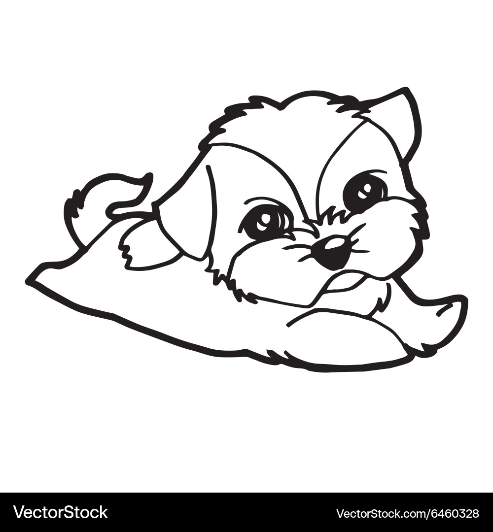 Cute Dogs Coloring Page Royalty Free Vector VectorStock Cute Dogs Coloring Page Royalty Free Vector VectorStock