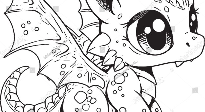 Cute Dragon Coloring Pages Kids Adults Stock Vector Royalty Free 2305319687 Shutterstock