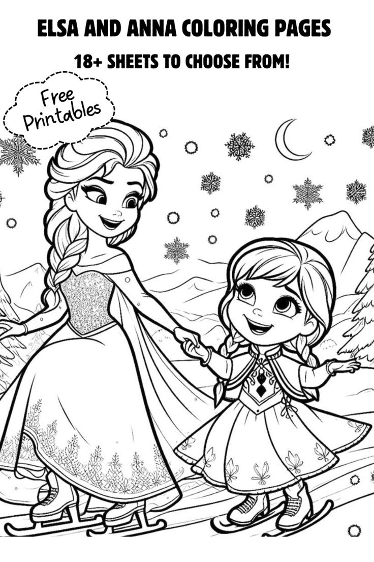 Cute Elsa And Anna Coloring Pages 18 Sheets To Choose From 